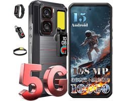 Oukitel WP300 Robuuste Smartphone 5G - IP68/IP69K Outdoor Telefoon - 12GB RAM - 128GB ROM - 16000mAh 120Hz - 6,8 inch FHD+ scherm - Met Afneembare Module Oortelefoon, Kamplampje - Zwart