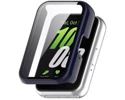 Strap-it Hard case hoesje met glazen screen protector - geschikt voor Samsung Galaxy Fit 3 (donkerblauw)