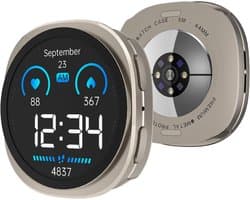 Stravo 360° Metalen Full Cover Hoesje / Case met Screen Protector – Inclusief Achtercover – Geschikt voor Samsung Galaxy Watch 8 (44mm) – Premium Hardcase Beschermhoesje – Titanium