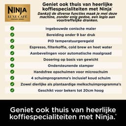 Ninja Luxe Café Premier 3-in-1 Espressomachine en Filterkoffiezetapparaat met Melkopschuimer - ES601EU — thumbnail 4