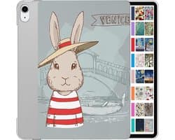 Beschermhoes met standaard voor iPad 10.9 inch (Lucht 5e/4e Generatie) - Bunny Hat Slim Hard Shell met Auto Slaap/Waak