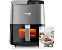 LabelOne Friteuse - Airfryer - Heteluchtfriteuse - 5 liter - temperatuur tot 200°C - touchscreen - kijkvenster - antiaanbaklaag