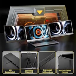 SAVI® Professionele Portable Monitor Pro 2024 - Inclusief Beschermhoes en Kabels - Krachtige Laptop Scherm Uitbreider - Zwart - ‎36cm x 21cm x 4cm — thumbnail 3