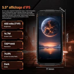 DOOGEE Fire 3 Max Robuuste Smartphone - Gemini AI- 32 GB RAM - 256 GB ROM - 8350 mAh - 5,5 inch - Android 15 - IP68/IP69K Outdoor telefoon - Widevine L1 - OTG - NFC - Zwart — thumbnail 6