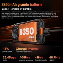 DOOGEE Fire 3 Max Robuuste Smartphone - Gemini AI- 32 GB RAM - 256 GB ROM - 8350 mAh - 5,5 inch - Android 15 - IP68/IP69K Outdoor telefoon - Widevine L1 - OTG - NFC - Zwart — thumbnail 7