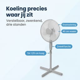 Lomera Staande Ventilator - Statiefventilator - Vloerventilator - Ventilator Staand - Staande Waaier - Ventilator op Voet - Voetventilator - Ventilator met Zwenkfunctie - Oscillerende Ventilator - Ventilator met Draaifunctie — thumbnail 4