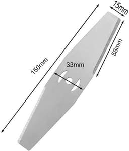 Set van 8 vervangende messen voor grasmaaiers - 15 cm universeel- Kleine vervangende messen - Metalen grasmaaier - Accessoires - Messen - Kleine messen - Geschikt voor alle gangbare grasmaaiers, bosmaaiers en trimmers (24V/36V modellen) — thumbnail 2