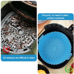Set van 3 Silicone Bakvormen - Herbruikbare Accessoires voor Heteluchtfriteuse - 16,5 cm Vorm + Penselen — thumbnail 11