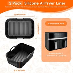 2 Stuks Siliconen Vorm voor Heteluchtfriteuse Accessoires, Herbruikbaar Dual Zone — thumbnail 5