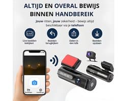 DriveShield Pro 4K Dashcam – Voor & Achter – 128GB – GPS – Wifi