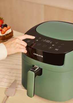 Grote Heteluchtfriteuse 6,2 Liter Saliegroen met Timer en LCD — thumbnail 3