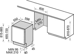 Midea MID60S120-HR - Inbouwvaatwasser - RVS - 49 dB - E label - Bestekmand - Elektronisch display met knoppen — thumbnail 2
