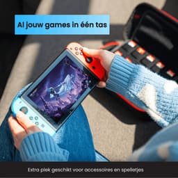 2BEFUN Case geschikt voor Nintendo Switch OLED - Incl. Screenprotector - Hoes - Beschermhoes - Opbergtas - Accessoires - Zwart — thumbnail 2