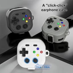 XDcase - hoesje geschikt voor Samsung Galaxy Buds4 / 4 pro soft case cover - grijs - TPU hoesje Beschermhoes - Samsung Galaxy Buds 4 / 4 Pro Cover - Buds4 hoesje - Retro Game Console Design — thumbnail 3