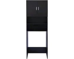 SNJY® Wasmachine Kast - Wasmachine Verhoger - Wasmachine Ombouw - 30D x 60,3B x 190H cm - Zwart