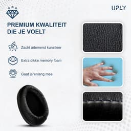 Set Oorkussens voor Sennheiser Koptelefoon – HD201 Oorkussen – HD201/HD206/HD180/HD200 Pro - Kunstleer met Zacht Schuim — thumbnail 5