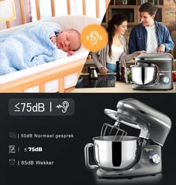 Core® Mixer met Mengkom - Keukenmachine - Handmixer - Grijs- 43cm x 36cm x 27cm — thumbnail 3