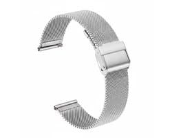 Zilverkleurig horloge Geschikt voor serie samsung galaxy watch 7 / 6 / 5 / 5 pro / 4 / FE / ACTIVE / ACTIVE 2 dames heren metaal mesh smartwatch band roestvrij staal Milanese band geschikt voor 20 mm horloges – verstelbare sluiting