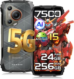 Blackview BL7000 - Smartphone 5G - 6.78 inch - Android 15 - 24GB RAM - 256GB ROM - 50MP Camera - 7500mAh - IP68 Waterdicht - NFC - OTG - GPS - FM - Zwart — thumbnail 1
