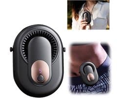 Tailleventilator - Draagbare Ventilator - 4-in-1 - Bladloos - 5 Standen - Digitaal Display - USB Oplaadbaar - voor Nek Taille Hand en Tafel - Zwart — afbeelding 1