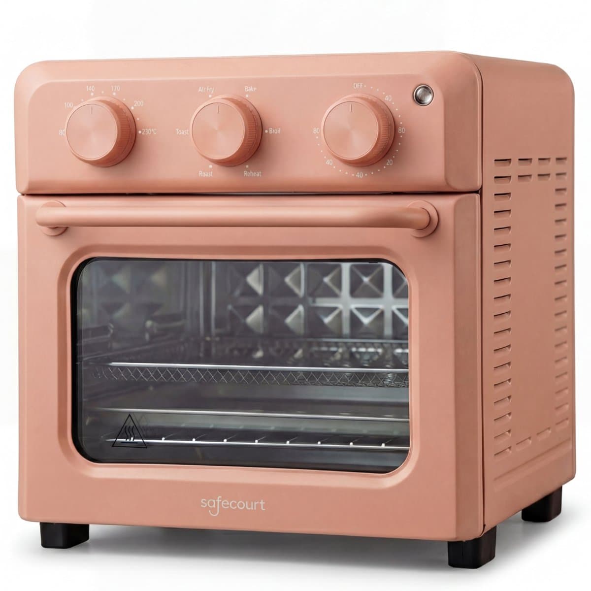 Safecourt 6-in-1 Airfyer oven - 100% PFAS-vrij - 6 programma’s - 80 tot 230 graden - Airfryer, bakken, roosteren, toasten, grillen & opwarmen - Roze — afbeelding 1
