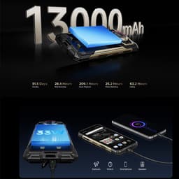 DOOGEE Fire 7 Ultra Robuuste smartphone - Gemini AI - 32GB RAM - 256GB ROM - 13000mAh 33W - 6,56 inch - Dual SIM 5G - IP68/IP69K Outdoor Telefoon - POC & BT walkietalkie - SOS-knop - NFC, GPS, OTG - Zwart — thumbnail 2