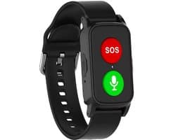 WatchToCare - LifeLine GPS Horloge Senioren - SOS Alarmknop & Valdetectie - 4G - Zwart