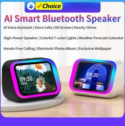 Slimme Bluetooth Speaker Draagbaar met Spraakassistent - Wekker Speaker voor Slaapkamer - Zwart — thumbnail 5