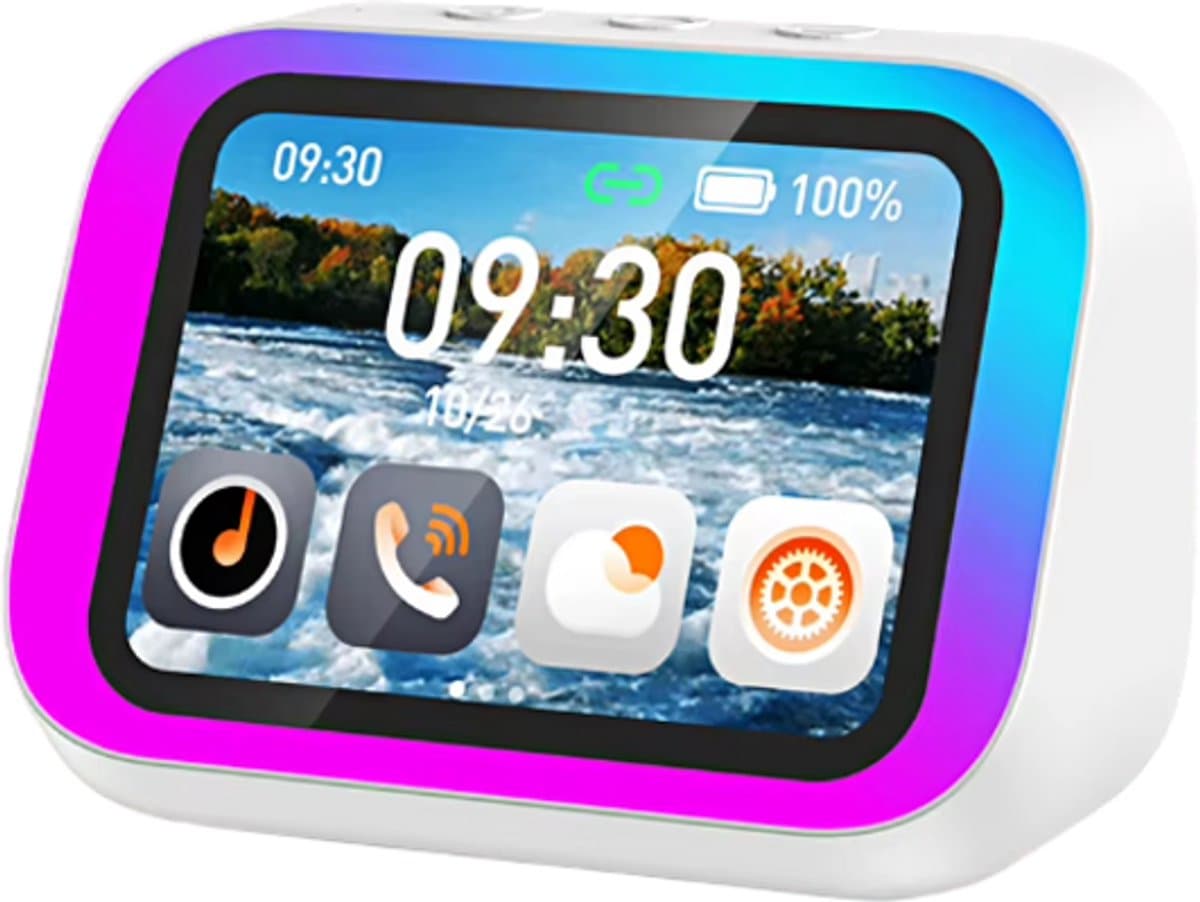 Slimme Bluetooth Speaker Draagbaar met Spraakassistent - Wekker Speaker voor Slaapkamer - Wit — afbeelding 1