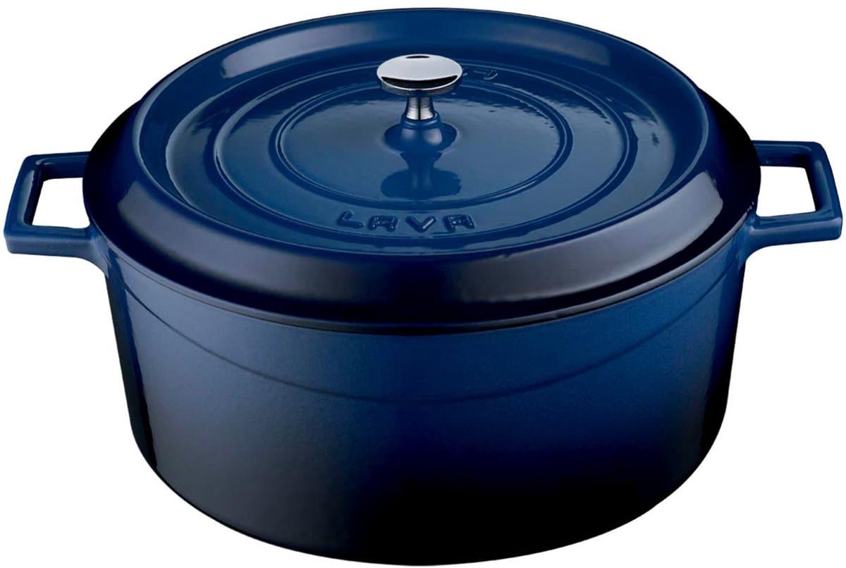 LAVA GIETIJZEREN BRAADPAN - DUTCH OVEN - Ø28cm - BLAUW - 6,7L - geschikt voor inductie — afbeelding 1