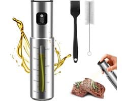 Olijfolie Sprayer - Luxe Olie Sprayer - RVS & Glas - 100ml - Voor Airfryer, BBQ & Bakken - Oliefles Cooking Spray - Koken, BBQ, Grillen