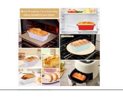 bakvormen, rechthoekig, 20 x 9,5 x 5,5 cm, perfect accessoire voor het bakken, geschikt voor airfryer, brood, cake en toastbrood