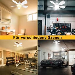50 cm plafondventilator met verlichting en afstandsbediening - ideaal voor badkamer, keuken, slaapkamer en garage — thumbnail 1