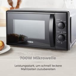Magnetron met 5 Kracht Niveaus, 20 Liter Capaciteit en 35 Minuten Timer - 700 Watts, Zwart — thumbnail 4