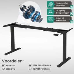 Albatros bureau onderstel LIFT, 2x motoren, elektrisch bureauframe in hoogte verstelbaar met geheugenfunctie voor buro - Bureau poten, Bureau frame, Bureautafel, Burotafel, Secretaire bureau — thumbnail 4