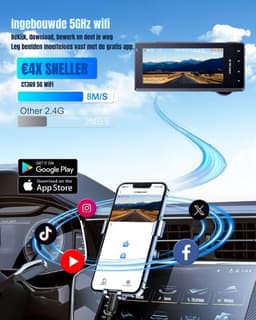 Zyrex® Dashcam Voor en Achter - Dashcam - Dashcam Voor Auto - Zwart - 4cm x 11cm x 5cm — thumbnail 2