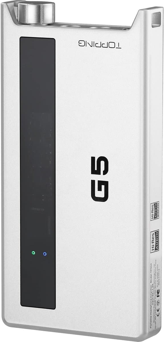 Topping G5 – Portable Hi‑Res Bluetooth DAC & Headphone Amplifier – LDAC – Zilver — afbeelding 1