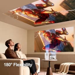 Mini Beamer Full HD 1080p met Android 14 – Draagbare Projector met WiFi 6 & Bluetooth 5.4 – Autofocus, 6D Keystone & 180° Draaibaar – Voor Thuisbioscoop — thumbnail 5