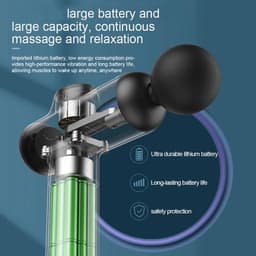 Elektrisch massagepistool, handmassageapparaat, spiermassageapparaat + 6 massagekoppen, 30 instelbare snelheidsniveaus, LED-display, zwart. — thumbnail 2