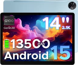 DOOGEE Tab E3 Max - Tablet - 32GB ROM+256GB ROM（2TB TF）- Android 15 - 14 inth IPS - 4G LTE - Gemini AI - Helio G100 - 13500mAh/18W - Quad Speakers - Face ID - 5G Wi-Fi - A GPS - GPS - Blauw — thumbnail 1