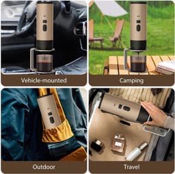 Drie-In-ééN Draagbare Koffiezetapparaat, Draagbare Koffiezetapparaat, Oplaadbare Koffiezetapparaat, Usb-Capsule Espressomachine (Kaki) — thumbnail 3