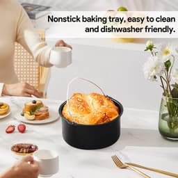 Cake Barrel, 6/7/8 inch Ovenschaal Anti-aanbak voor Airfryer Cake Barrel Airfryer Accessoires Brood Bakmand Pizza Plaat Grill Pot Mat Taart Bakplaat(7inch) — thumbnail 3