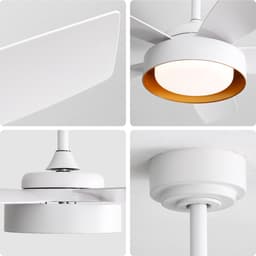 LED-verlichting - Instelbare lichtkleur - Plafondlamp met ventilator en verlichting - 107 cm plafondventilator met verlichting – 22 watt – met afstandsbediening – Omkeerbare gelijkstroommotor – Timer beschikbaar – Wit – Geschikt voor de slaapkamer — thumbnail 4