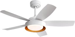 LED-verlichting - Instelbare lichtkleur - Plafondlamp met ventilator en verlichting - 107 cm plafondventilator met verlichting – 22 watt – met afstandsbediening – Omkeerbare gelijkstroommotor – Timer beschikbaar – Wit – Geschikt voor de slaapkamer — thumbnail 1