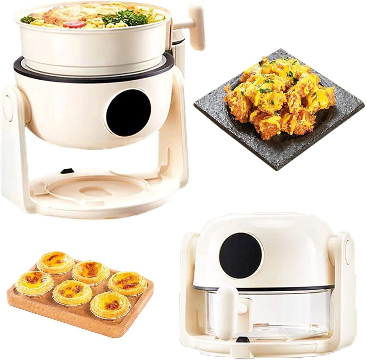 Heteluchtfriteuse - Dubbele Airfryer - Gezond Koken - Stoom Frituurmodus - 26 x 23 x 21 cm — afbeelding 1