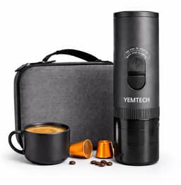 Yemtech® Draagbare Espressomachine – 3 in 1 Elektrische Draagbare Koffiemachine - Ruim 100 ml - Espresso machine - Espressomachine voor Auto Camping Vrachtwagen – Inclusief Draagkoffer — thumbnail 1