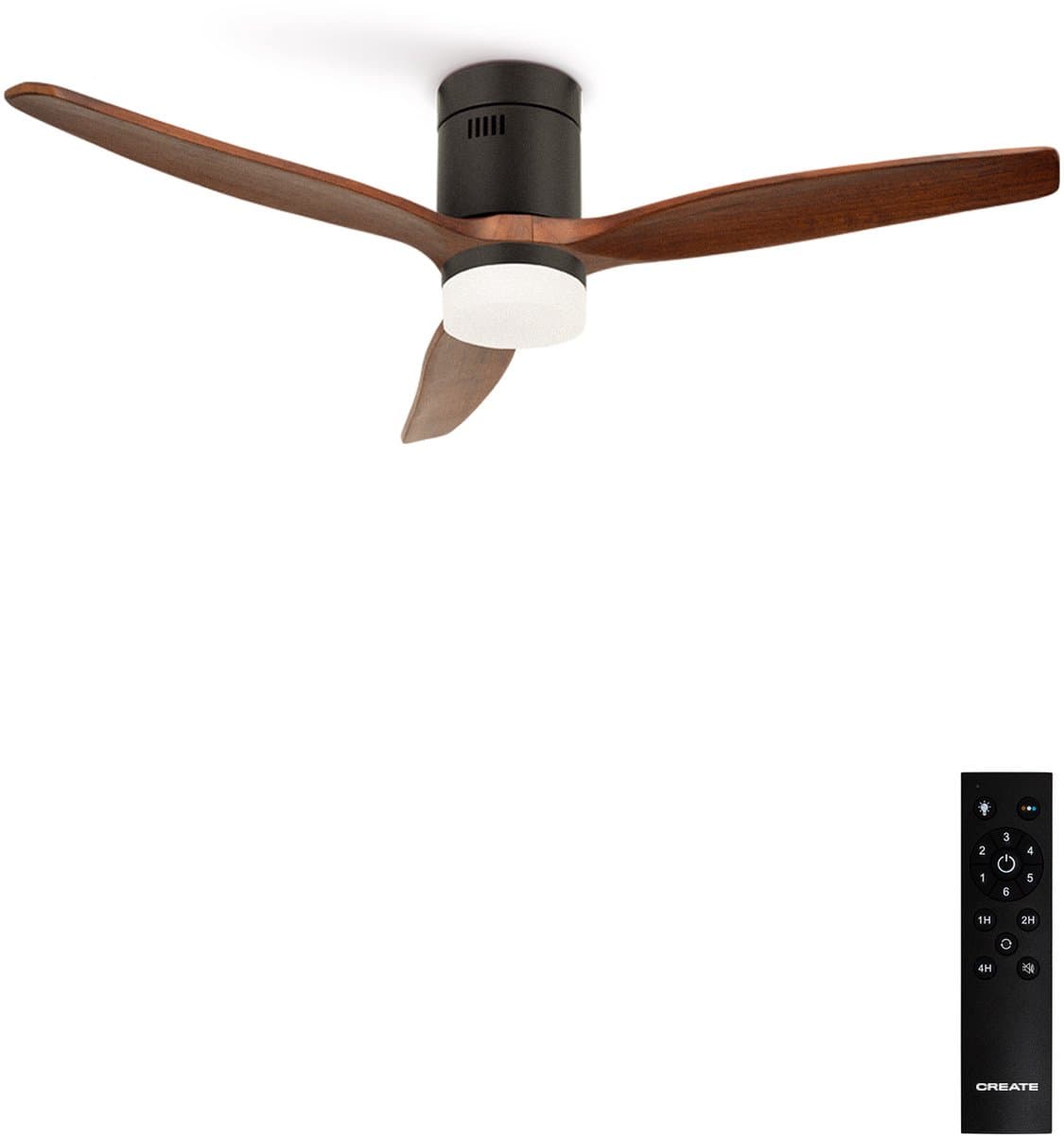 CREATE - Stille plafondventilator met technische ABS bladen 40W (Ø152cm) - Met licht LED - Afstandsbediening - 6 snelheden - Programmeerbaar - WIND CALM — afbeelding 1
