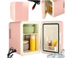 MOZY® - Draagbare Koelkast - 4 Liter - Roze - voor Koelen en Verwarmen - Draagbeugel - Energiezuinig - Autokoelkast - Reiskoelkast - Medicijnkoelkast