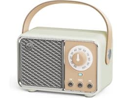 Retro Bluetooth- Vintage Bluetooth Speaker - Mini Retro Design With Stereo Bass Enhancement - Beige