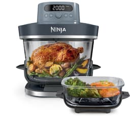 Ninja CRISPi PRO 7-in-1 Glazen Airfryer met 7 functies - Airfryen, Bakken, Braden, Rijzen, Drogen. Max Crisp en Opnieuw krokant maken - 2.3 liter en 5.7 liter glazen schaal - PFAS vrij koken - Cyberspace - AS101EUCY — thumbnail 1